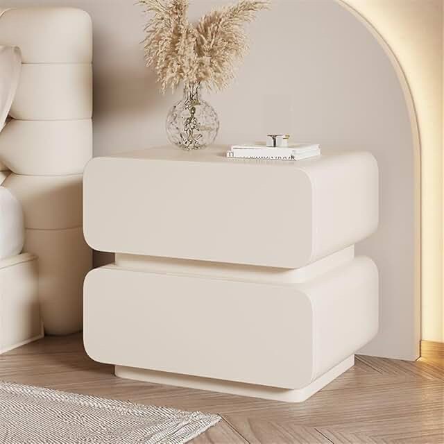 faux leather nightstand,cream