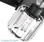 Ralbay Modern Crystal Wall Sconce With Black Metal Finish 1-light 