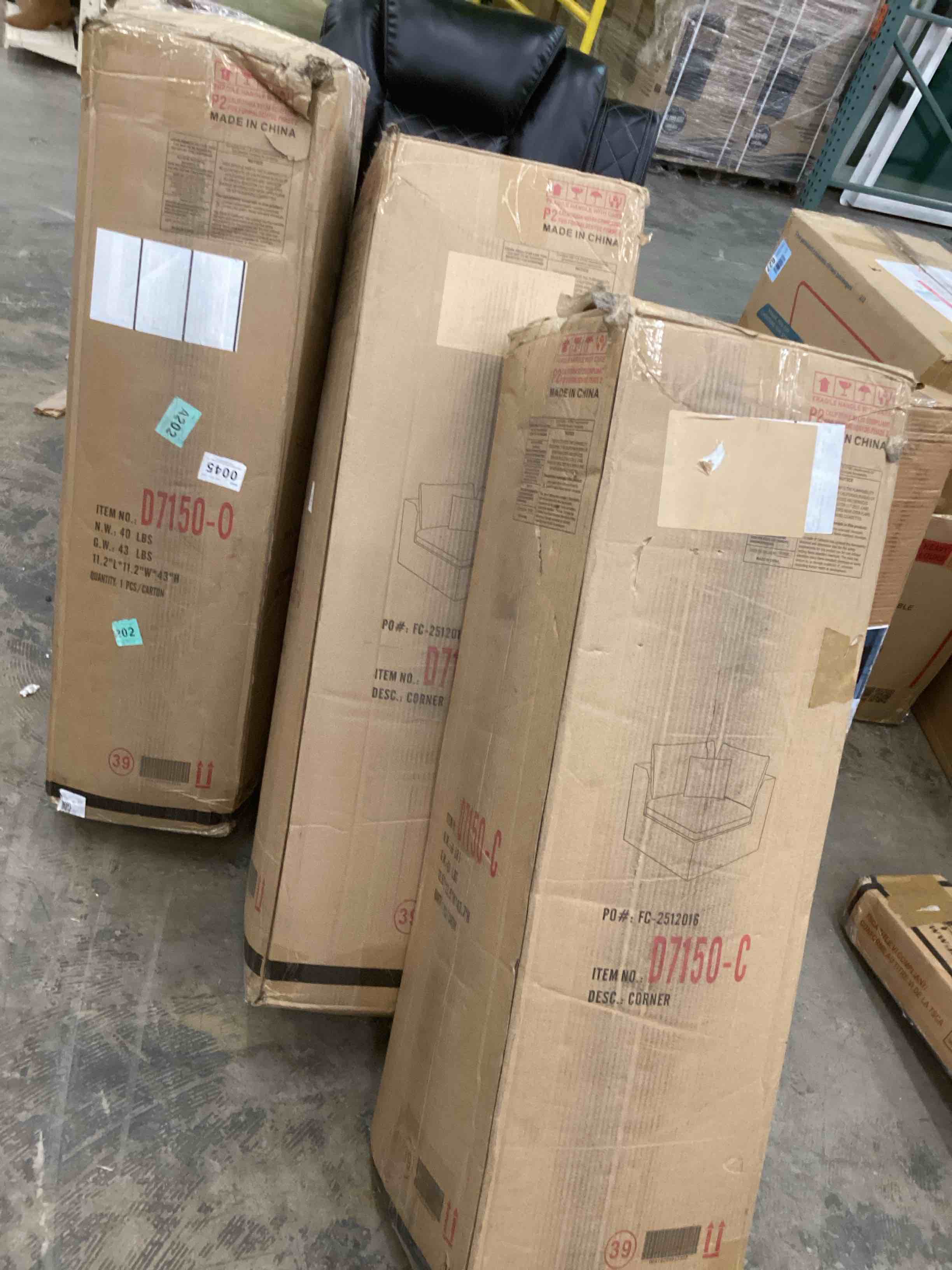 Condition photo showing New/Like New for miwinspa full compressed modular sectional by wrought studio (incomplete pickup 3 boxes includes: 2 corner and 1 ottoman ) 
