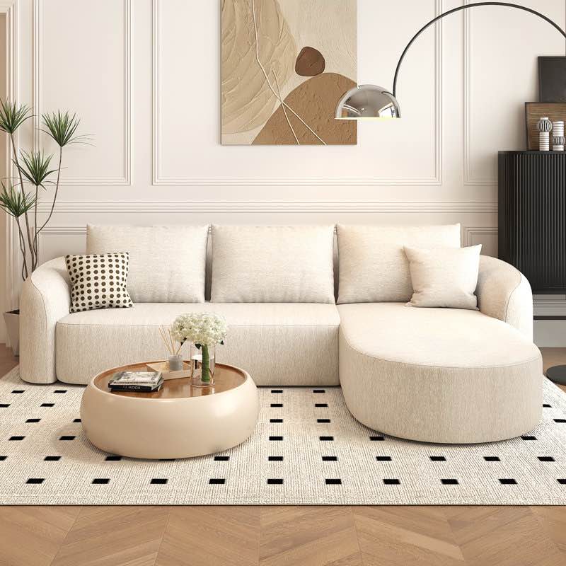 111" l shaped modern modular sectional curved sofa, minimalist style comfy cloud couch for living room apartment, no assembly required boneless couches by ebern designs (incomplete only piece right ) 