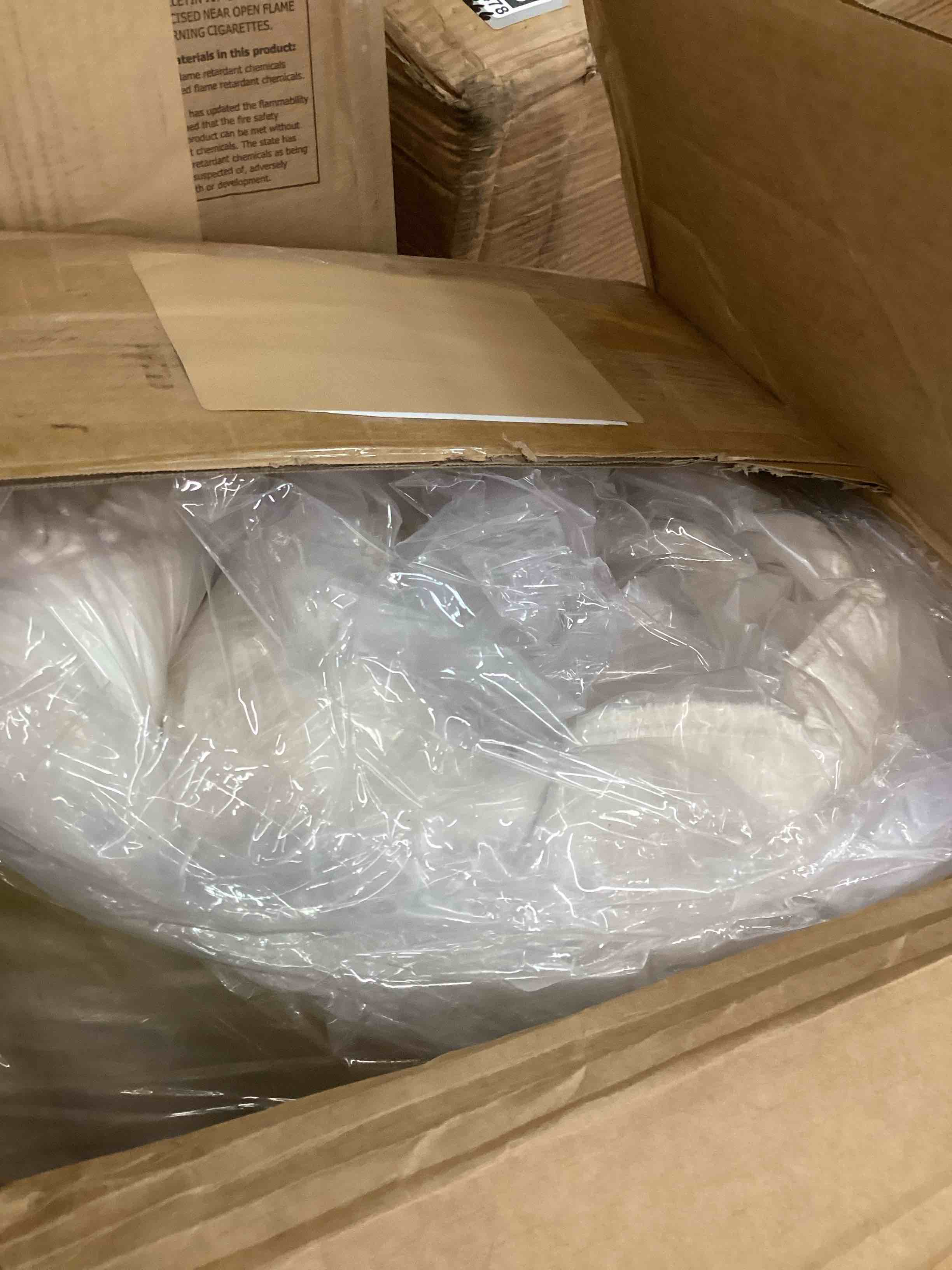 Condition photo showing New/Like New for 111" l shaped modern modular sectional curved sofa, minimalist style comfy cloud couch for living room apartment, no assembly required boneless couches by ebern designs (incomplete only piece right ) 