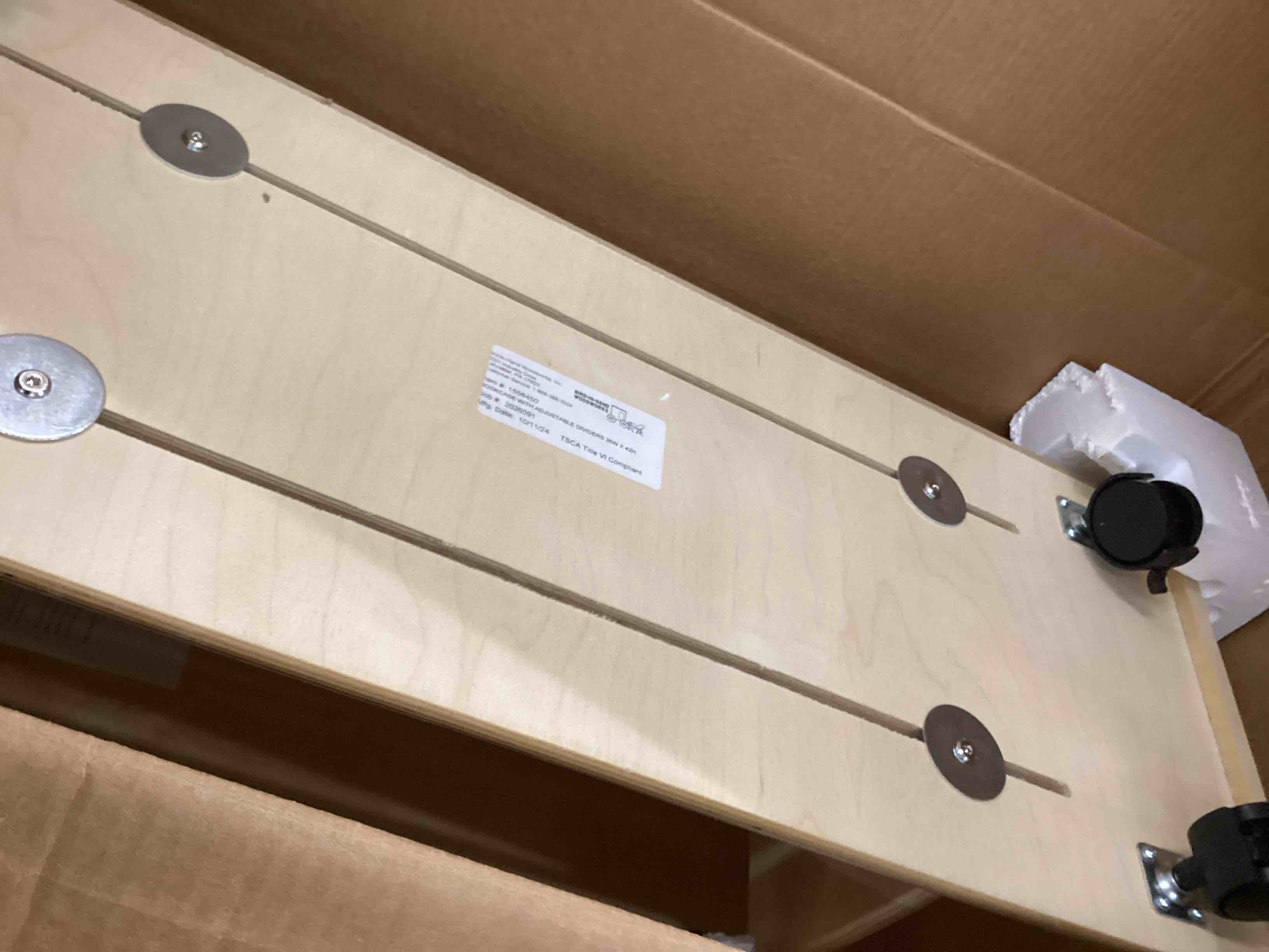 Condition photo showing Good Condition for childcraft mobile open shelving units with adjustable dividers, 35-3/4 x 14-1/4 x 42 inches