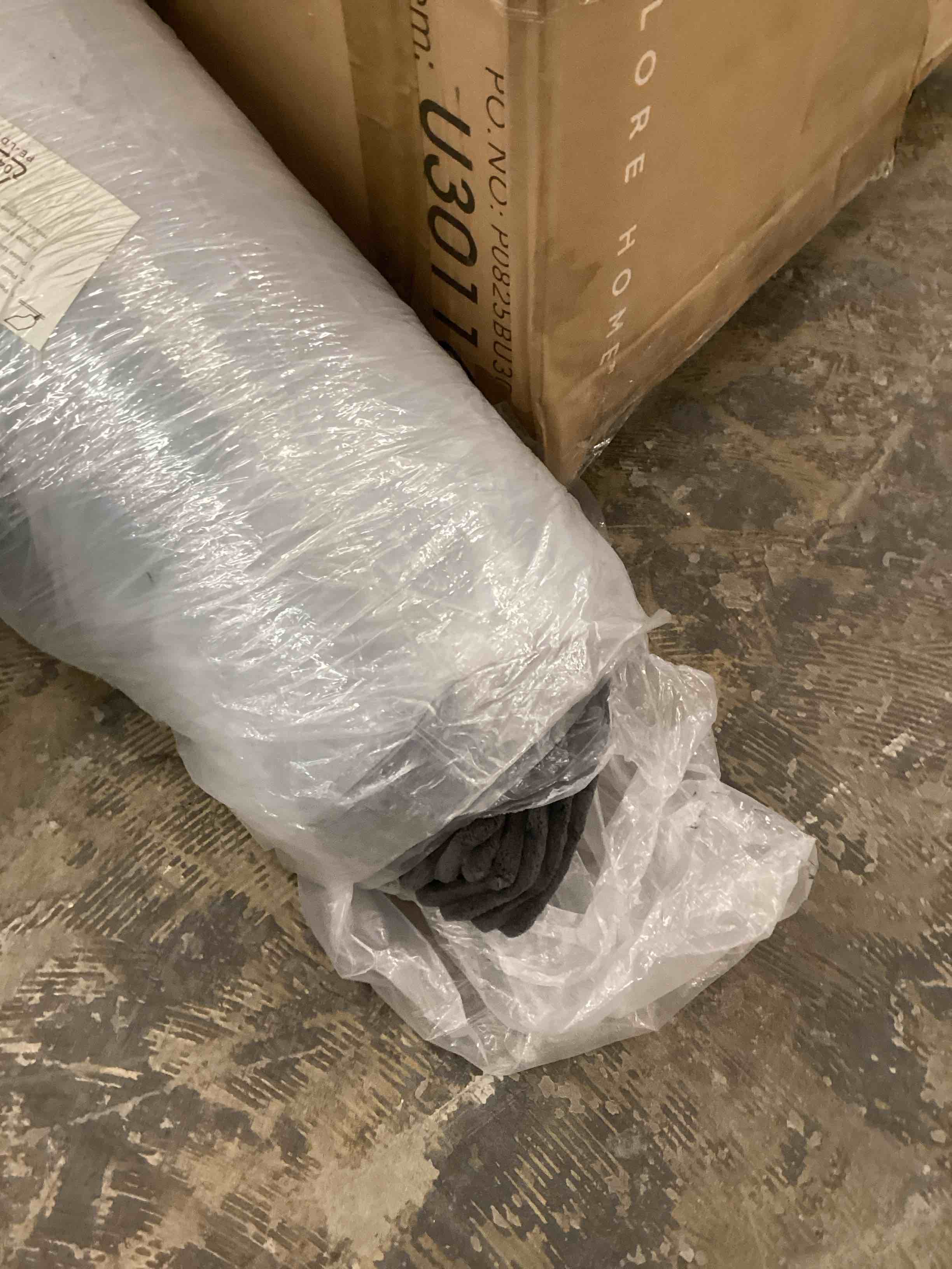 Condition photo showing Good Condition for mangodan 110” cloud sectional couch, boneless sofa for living room, modular sectional sofa with deep seat, comfy fluffy couch with l-shaped chaise, no assembly required (left-facing chaise, dark grey) (incomplete only one piece) (similar model )