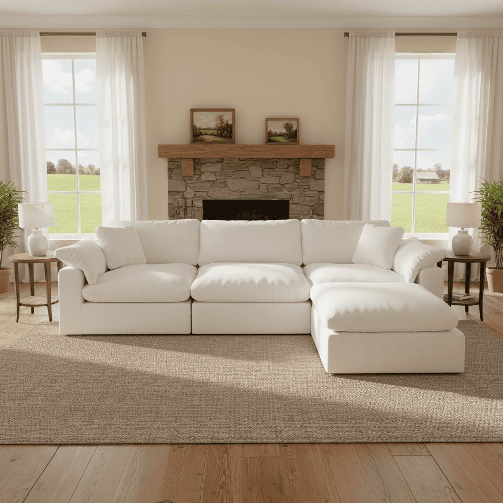 Nubes Cloud Classic 4-Piece Modular Sofa Includes Ottoman (Includes only Ottoman)