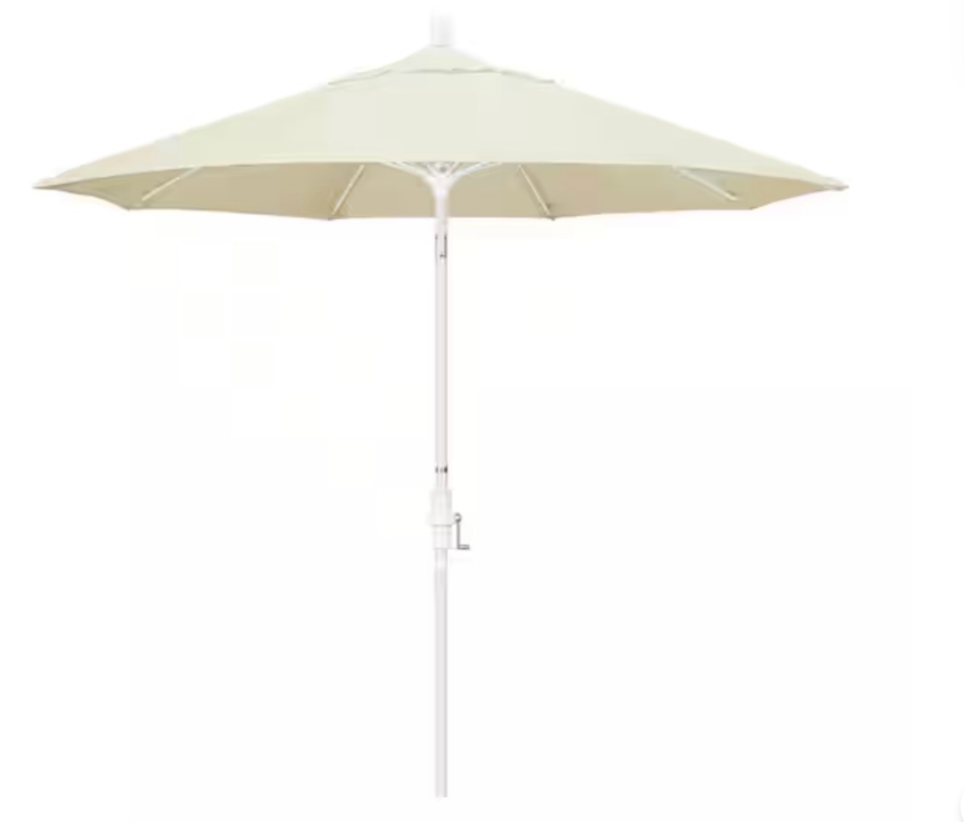 9 ft. Matted White Aluminum Market Patio Umbrella with Fiberglass Ribs Collar Tilt Crank Lift in Canvas Sunbrella ( white color )