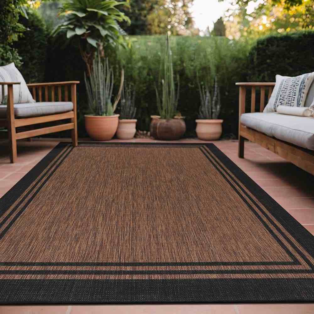 luul home bordered outdoor rug 8x10 washable outside carpet for indoor patio porch waterproof easy cleaning non shedding area ru