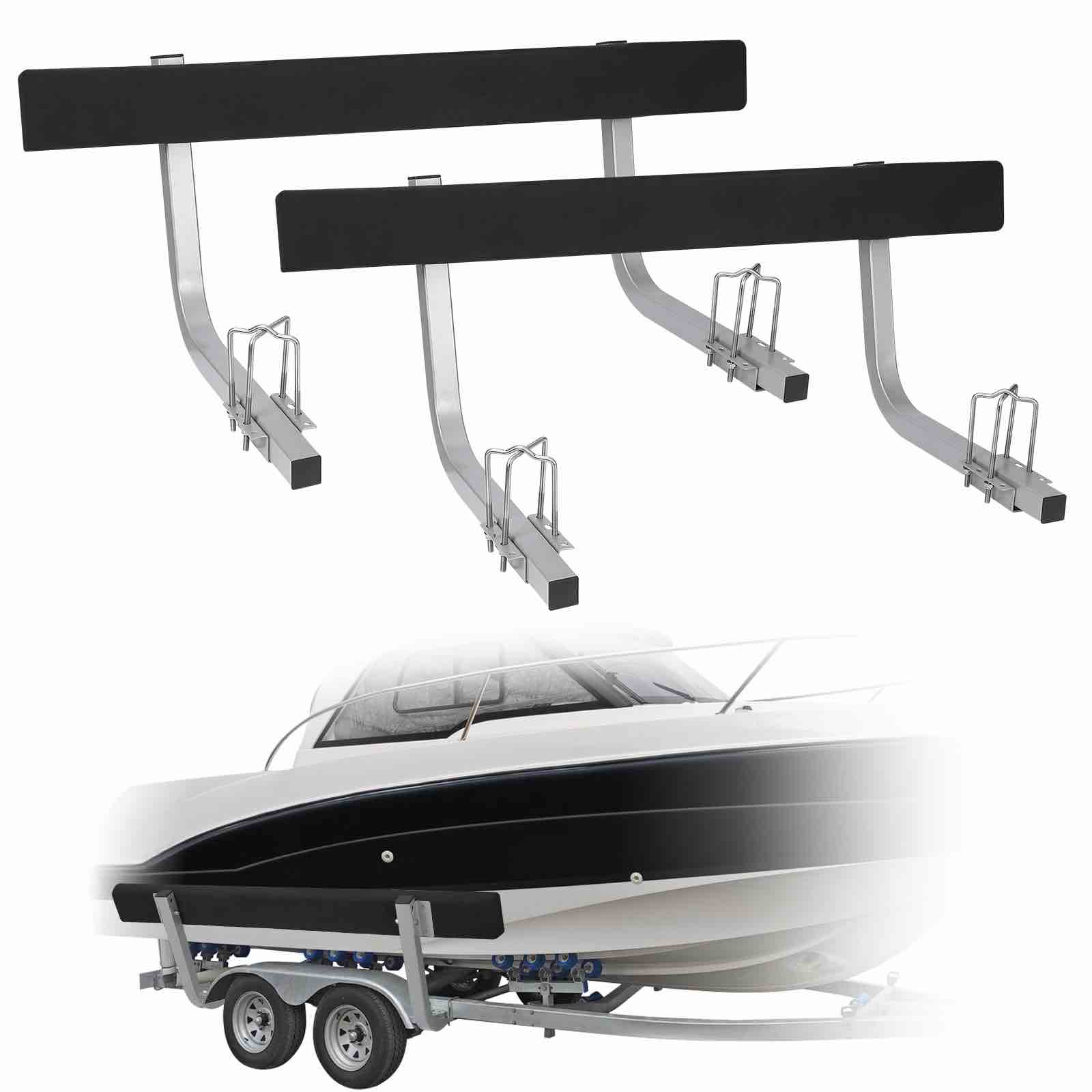 garvee 60" boat trailer guide, rustproof steel, carpet-padded boards, includes mounting parts, flexible installation, marine use, ski/fishing/sailboat  (similar) 