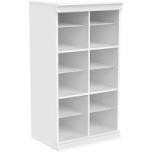 closetmaid modular storage shelf unit with 12 shelves & dividers, white
