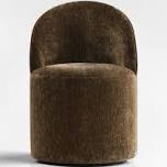 Doris Rolling Upholstered Dining Chair With Castors (1-Piece) brown