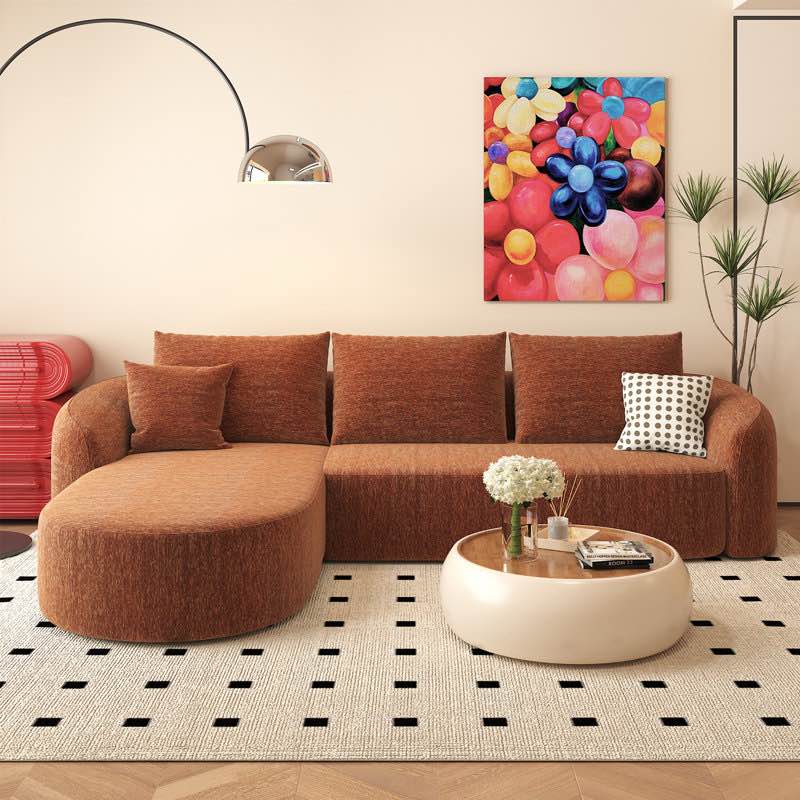 l shaped modern modular sectional curved sofa, minimalist style comfy cloud couch for living room apartment, no assembly required boneless couches( incomplete one box only)
