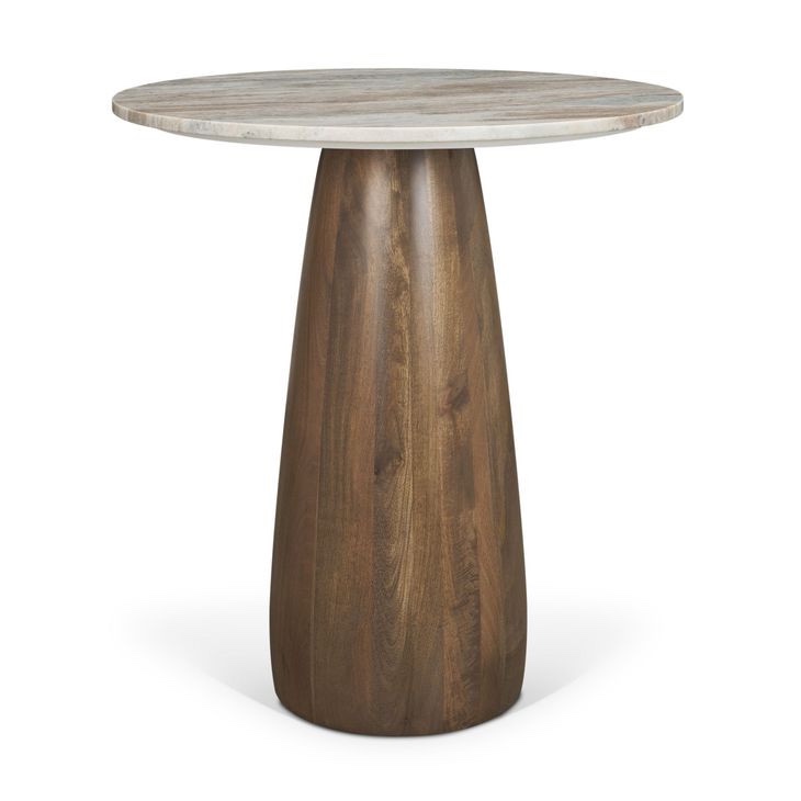 Allyson Medium Brown and Pink 32" Round Marble Top Bistro Table (INCOMPLETE ONLY BASE) 