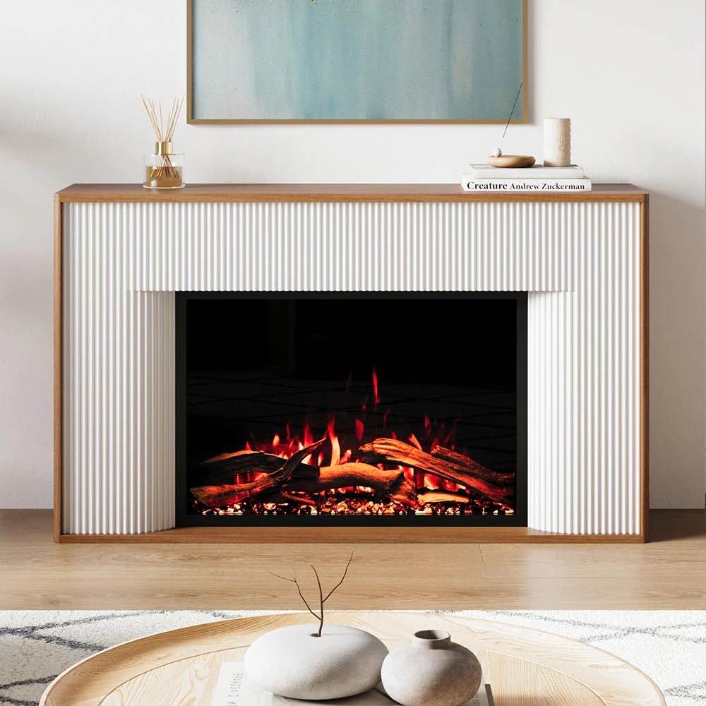 Modern Ember Arrie Fluted Mantel (don’t included fireplace) 