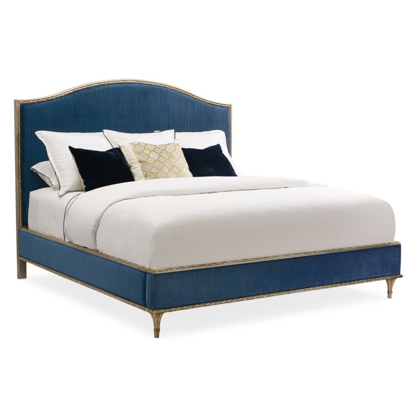 Caracole Furniture Fontainebleau King Upholstered Bed in Aglow C063-419-122 PROMO(pickup 2 boxes)  (INCOMPLETE ONLY FOOTBOARD/SIDERAILS) 