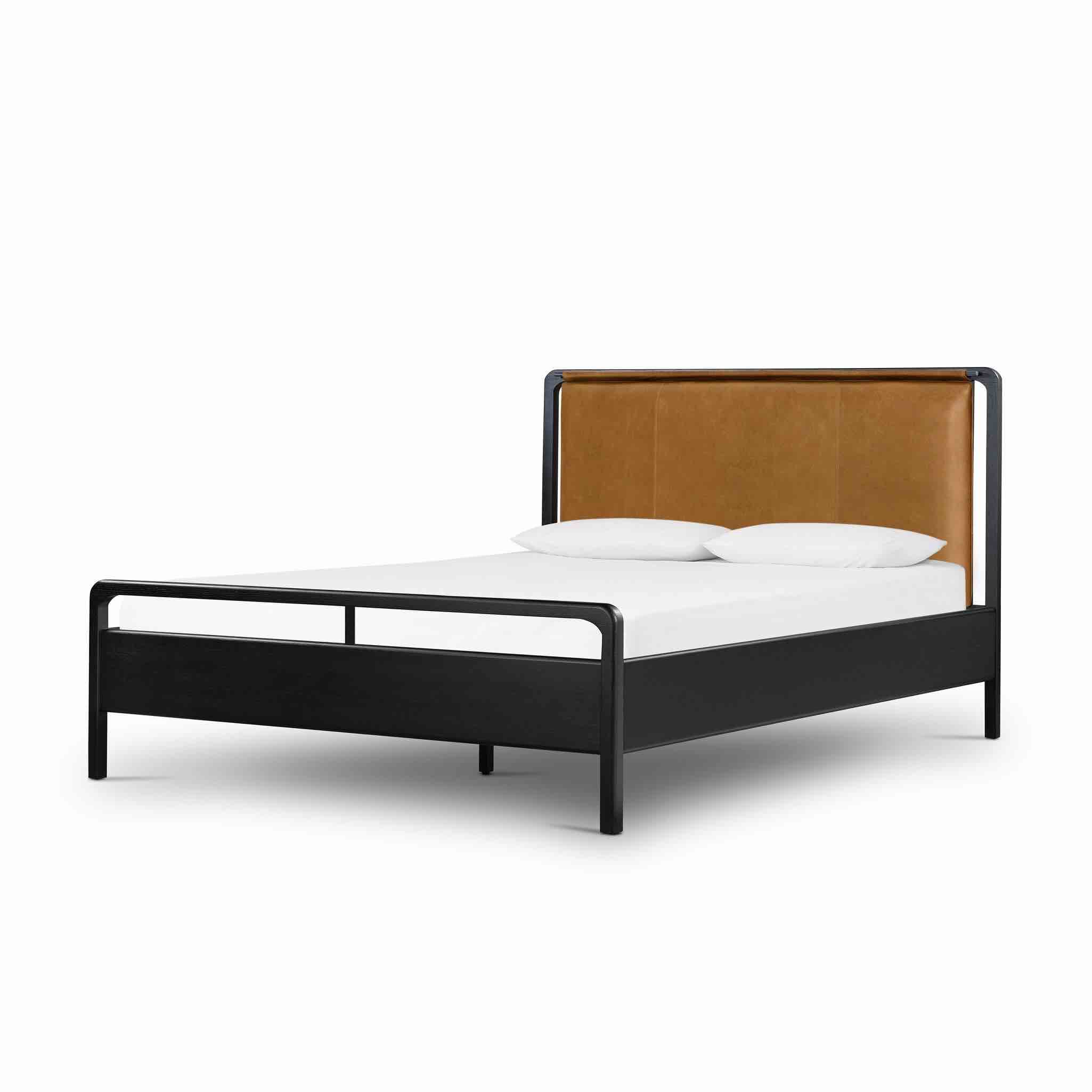 Rosedale Bed  Headboard - King - Ebony Yucca Oak Veneer with Chaps Sand (ONLY HEADBOARD) 