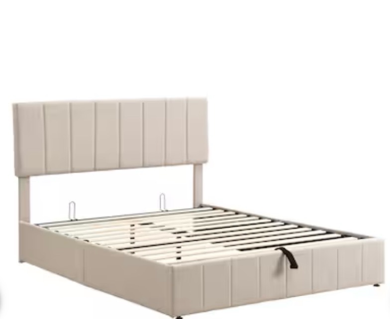 ModernLuxe Assembly Required Queen size Upholstered Platform bed with a Hydraulic