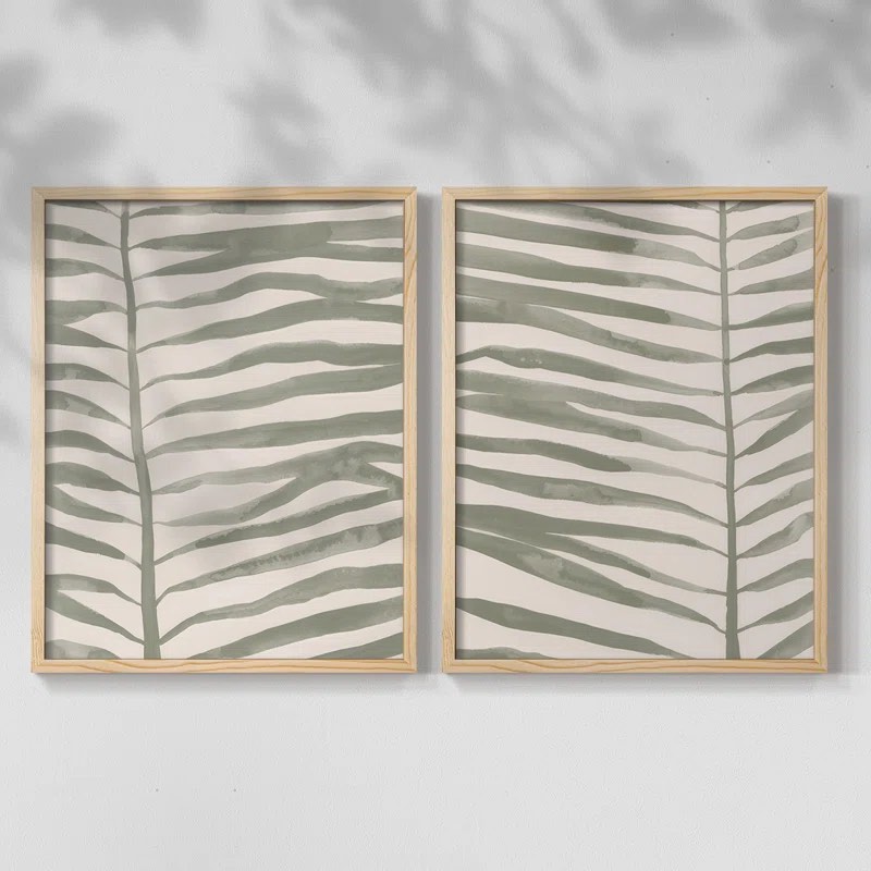 Frond Fingers I-Premium Framed Print -Ready to Hang - No Nails Required - No Nails Required (Set of 2)