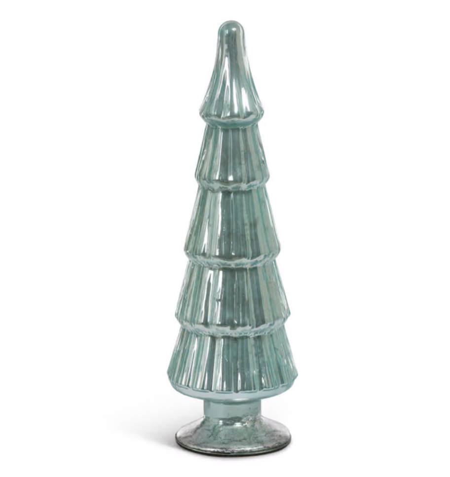 Lustrous Sage Glass Tabletop Tree, 15"