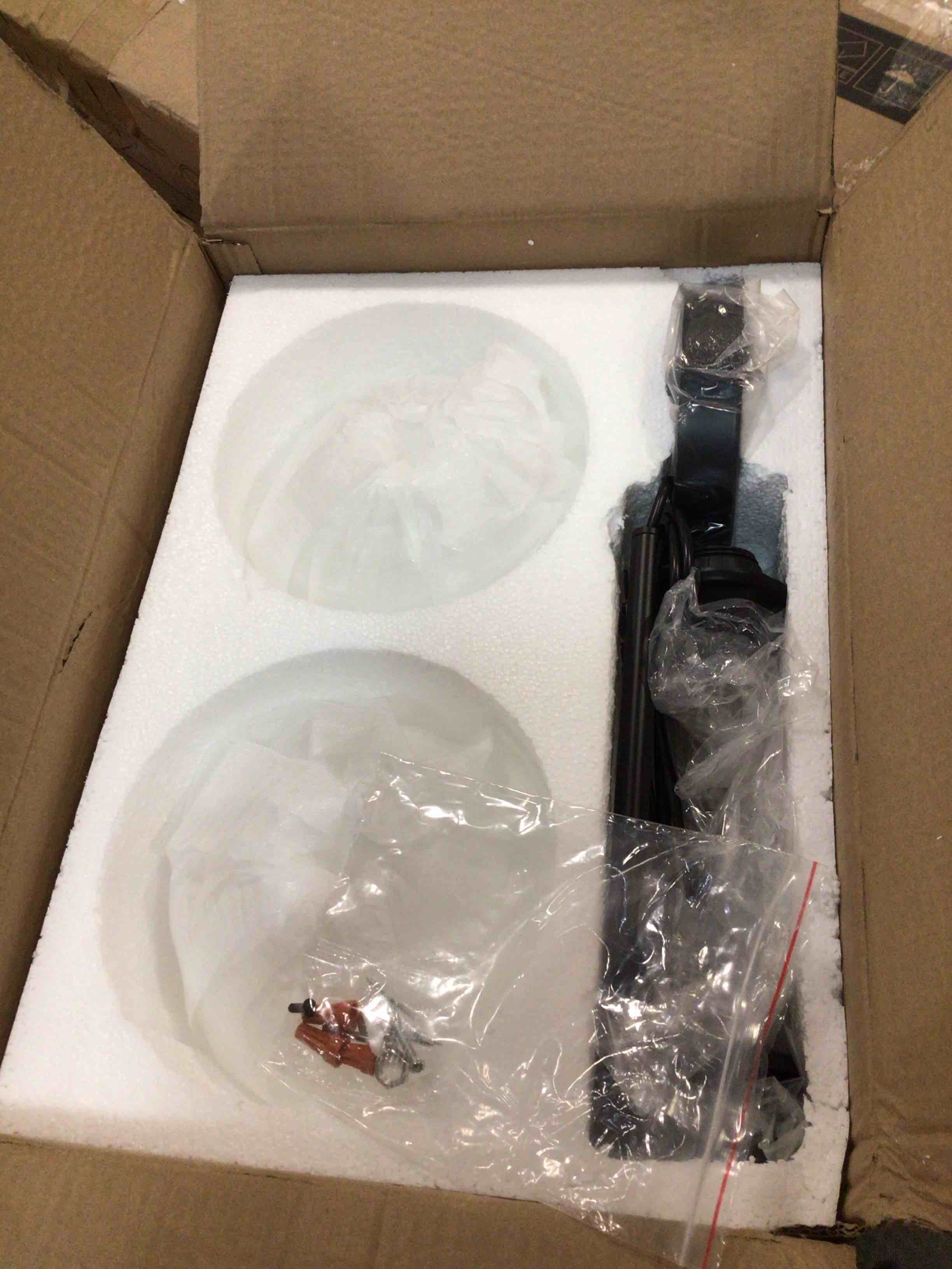 Condition photo showing New/Like New for goyeel 2 -light black industrial clear glass linear hanging kitchen island light item #6795323 | model #zp129bl02