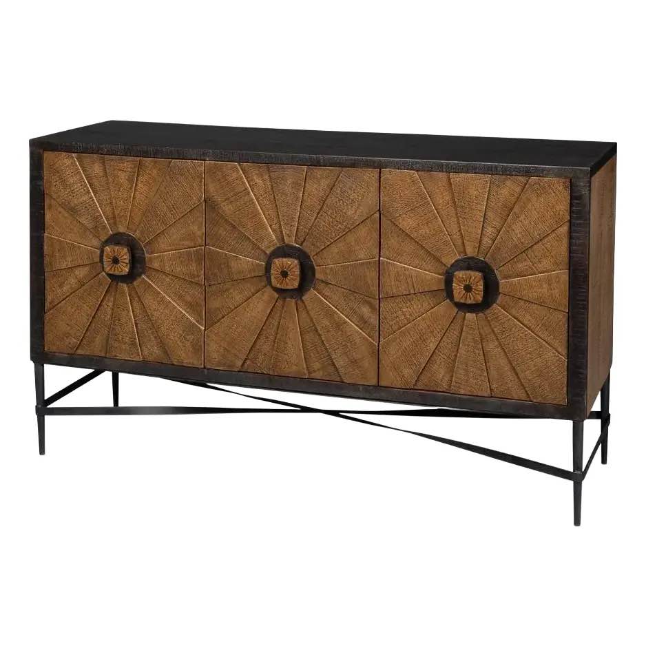 Sunburst Rustic Buffet Sideboard