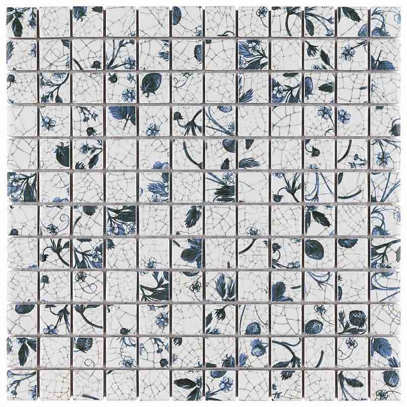 Strawberry Fields 11-5/8" x 11-5/8" Porcelain Mosaic Tile - 10 Tiles Per Case - 9.6 Sq. Ft.