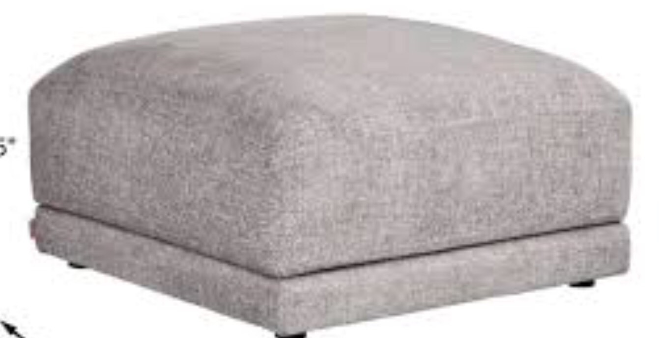 Latham  Court Gray Woven Ottoman