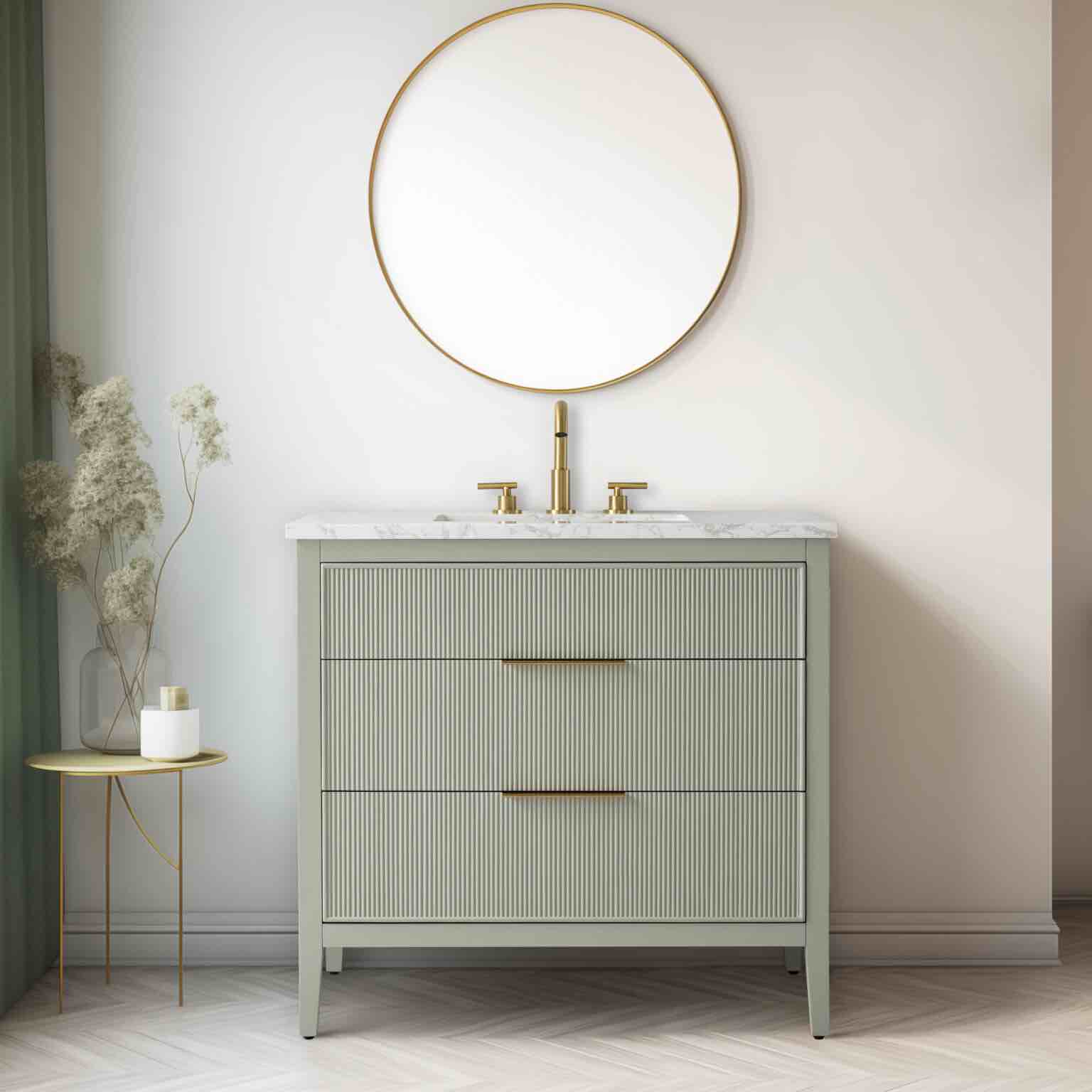 EMMA 36? Light Sage Vanity with Top
