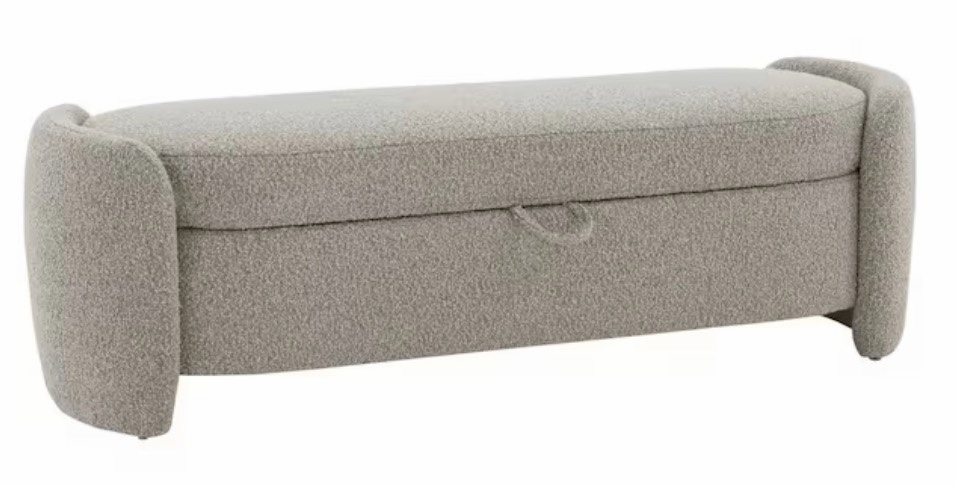Danianna 60 in. Light Brown Entryway Bench with Storage