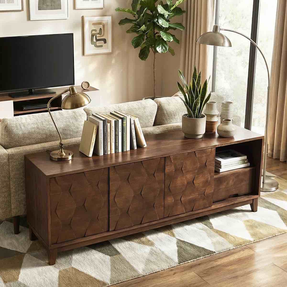 Iasiah 72'' Media Console for TVs up to 78" with 2 Drawers