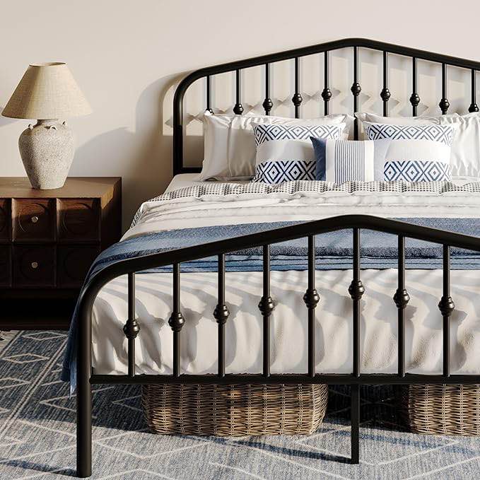 Similar to Metal Platform Bed With headboard 