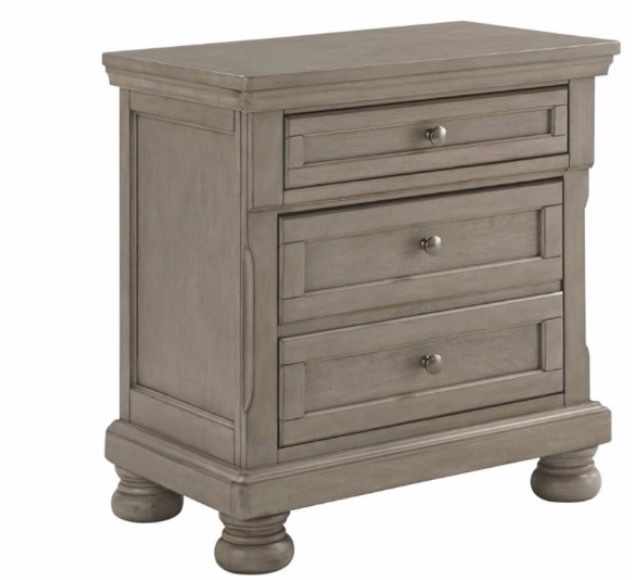 Lettner Modern Traditional 3Drawer Nightstand, 30.13" Tall, Light Gray