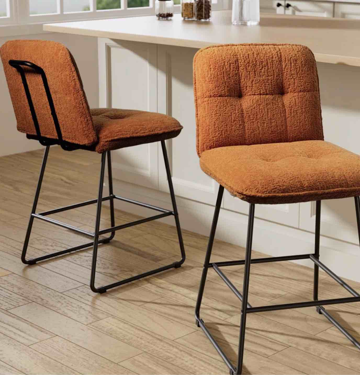 Ermis White Leather Counter Height Bar Stool
