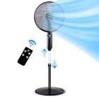 16" Oscillating Pedestal Fan with Remote, 3-Speed Stand up Fan with Adjustable Height and Tilt, Less Noise Cooling Fan, for Home Office Room Bedroom