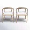 Daney  peony fabric and rubberwood dining chairs set of 2