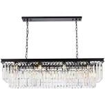 Crystal rectangle chandelier, 8- light dining room  ceiling 