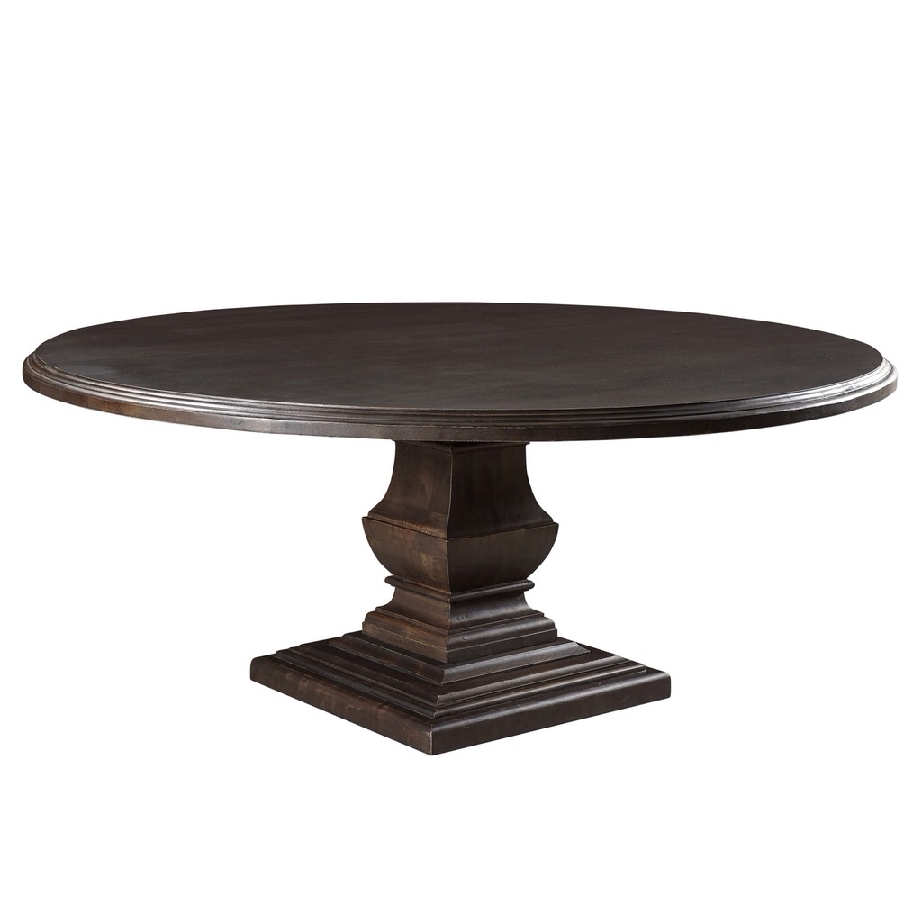Nimes 72" Round Dining Table in Vintage Brown(incomplete missing base )