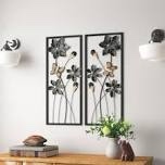Floral metal wall decor 12”x28”