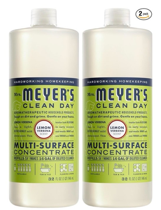 mrs. meyer's clean day multi-surface concentrate, lemon verbena, 32 fl oz, 2 ct