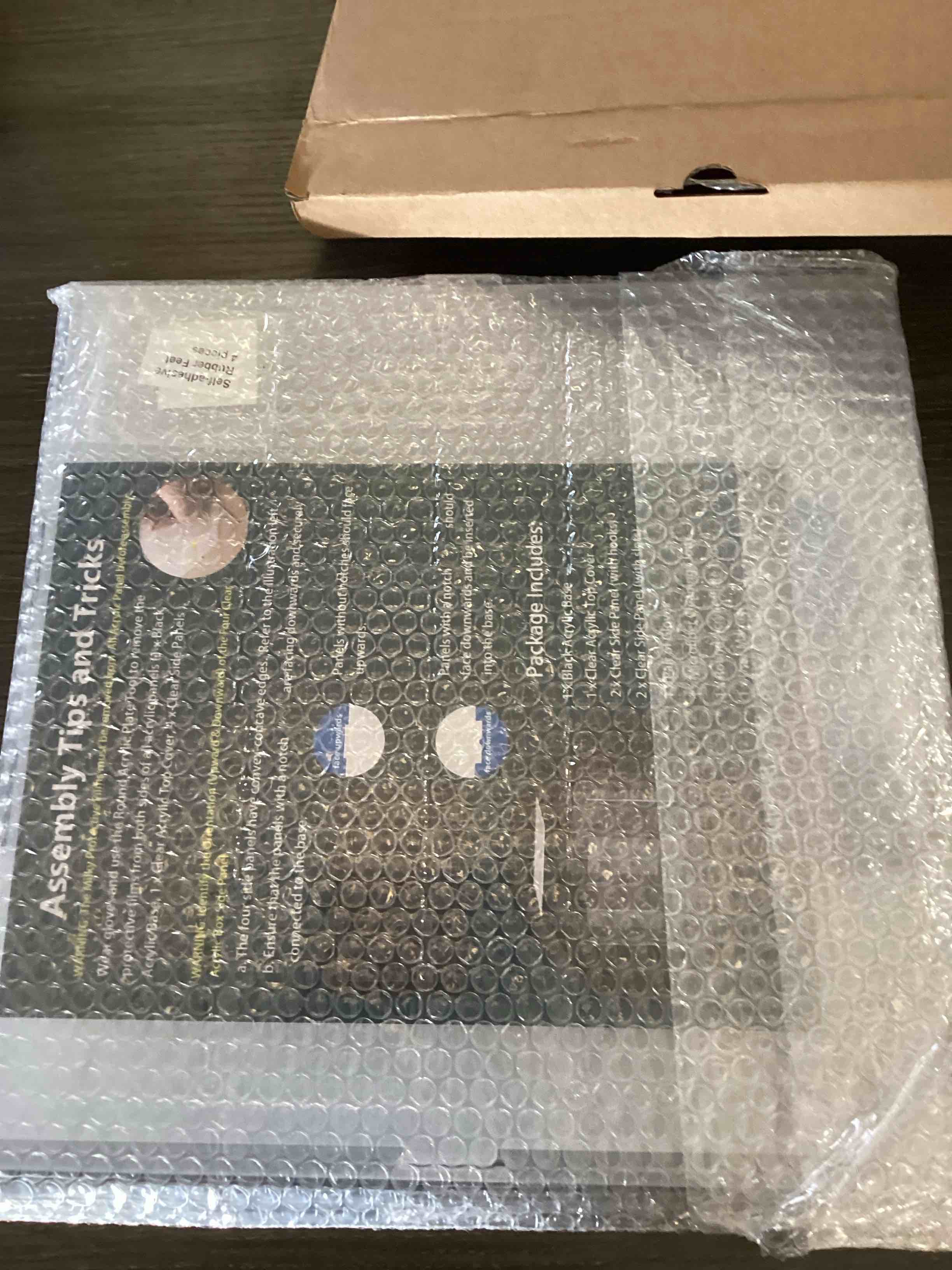 Condition photo showing New/Like New for HEMYLU Acrylic Box with Matt Black Base, Simple Self-Assembly Clear Acrylic Display Case, 13x13x13 i