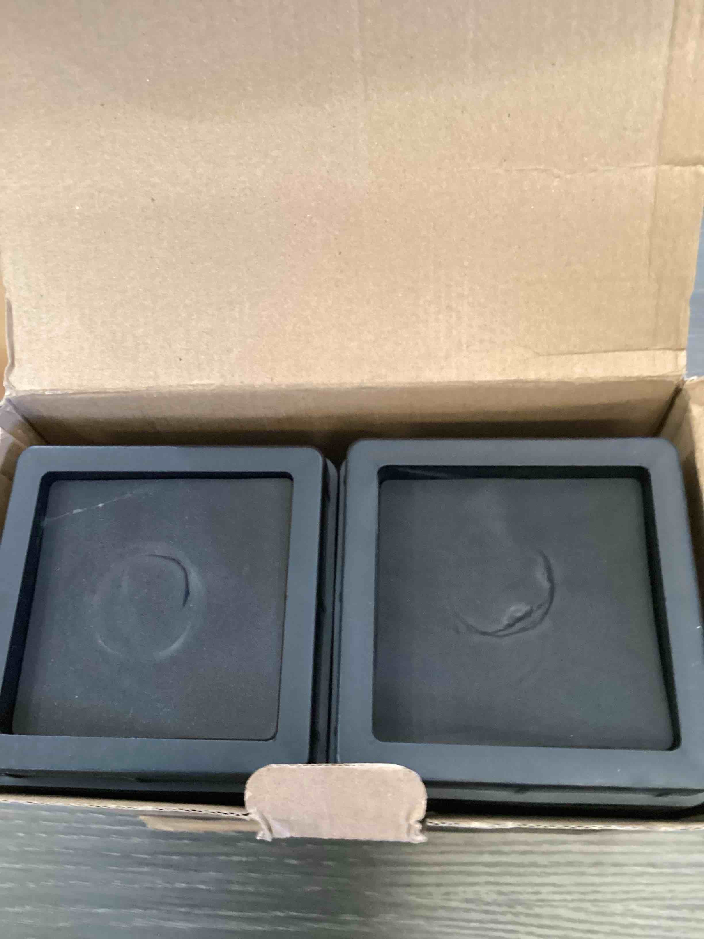 Condition photo showing As Is for Furniture Risers, Solid Plastic Bed Risers