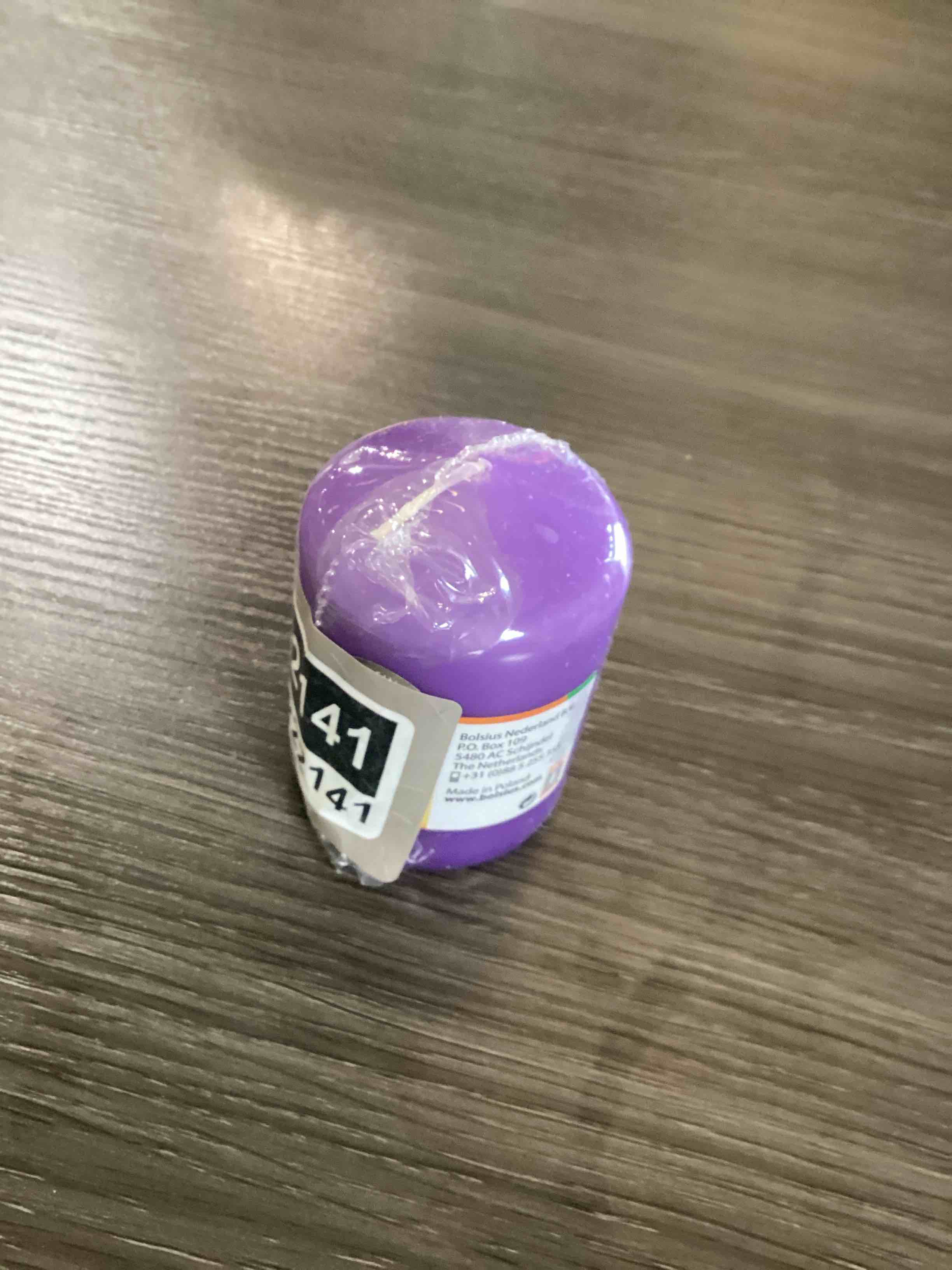 Condition photo showing New/Like New for BOLSIUS Pillar Candle, Purple, Paraffin Wax, 7x7x13 cm