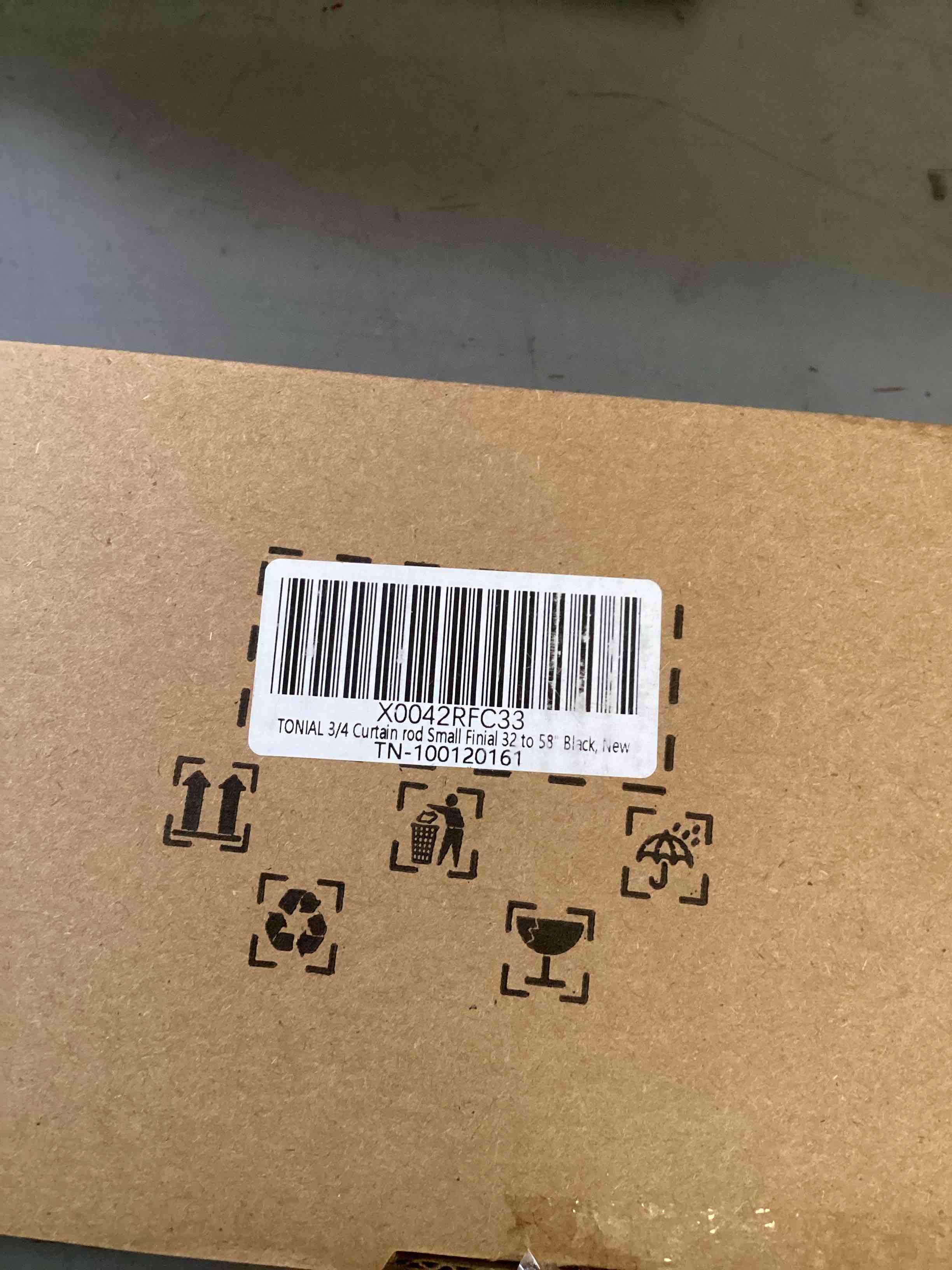 Condition photo showing As Is for tonial 3/4 curtain rod BLACK 