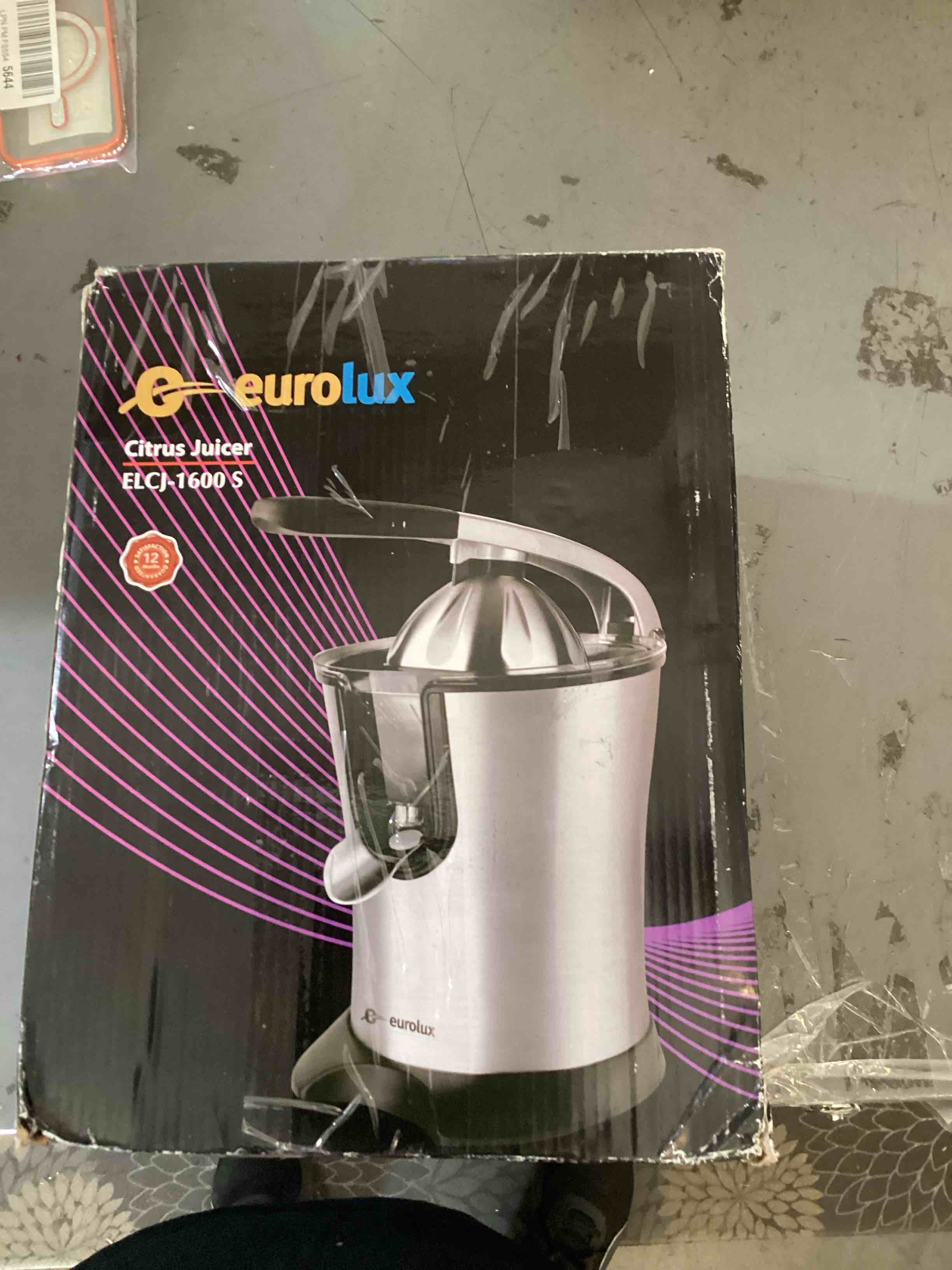 Condition photo showing As Is for Eurolux Premium Electric Orange Juicer | Stainless Steel Citrus Squeezer With New Ultra-Powerful Motor and Soft Grip Handle for Effortless Juicing, Auto Shutoff, Dishwasher-safe Parts Brushed Stainless Steel ELCJ-1600
