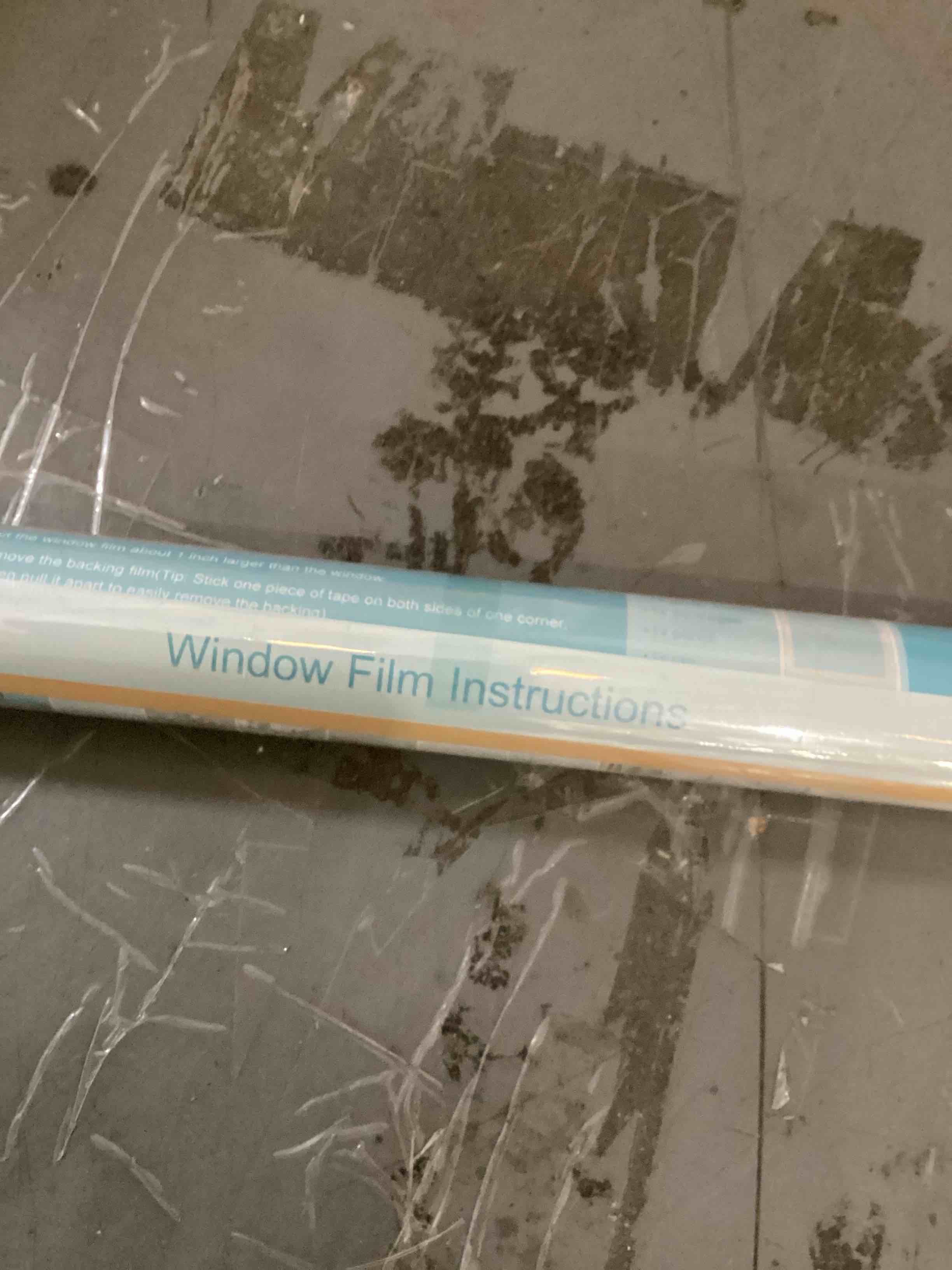 Condition photo showing As Is for Bloss Privacy Window Film Office Decorative Window Cling Glass Film No-Glue Window Decal for Home (Frosted, 35.4 x 78.7inch) Frosted 35.4 x 78.7inch