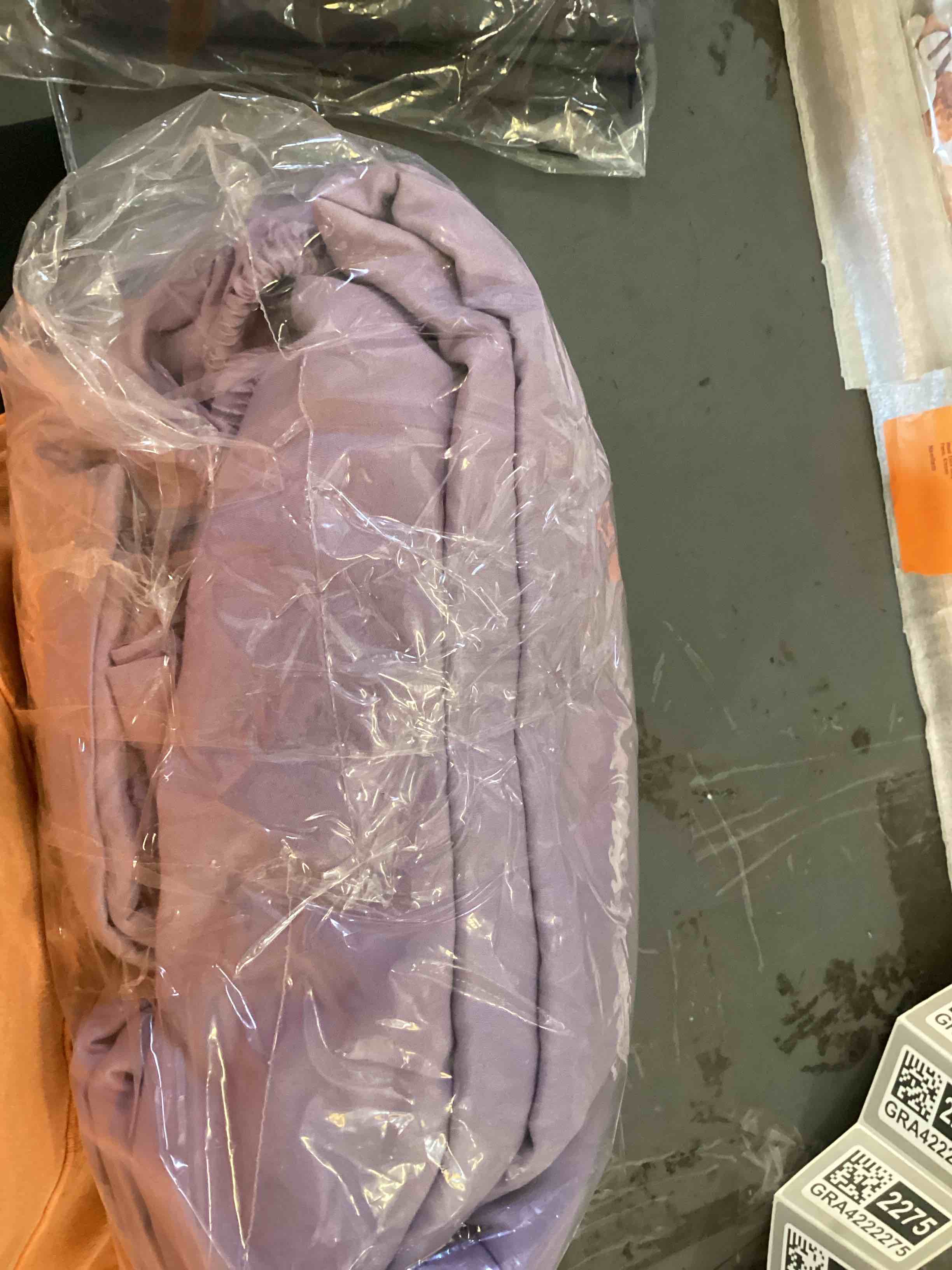 Condition photo showing As Is for lavender sheet set 