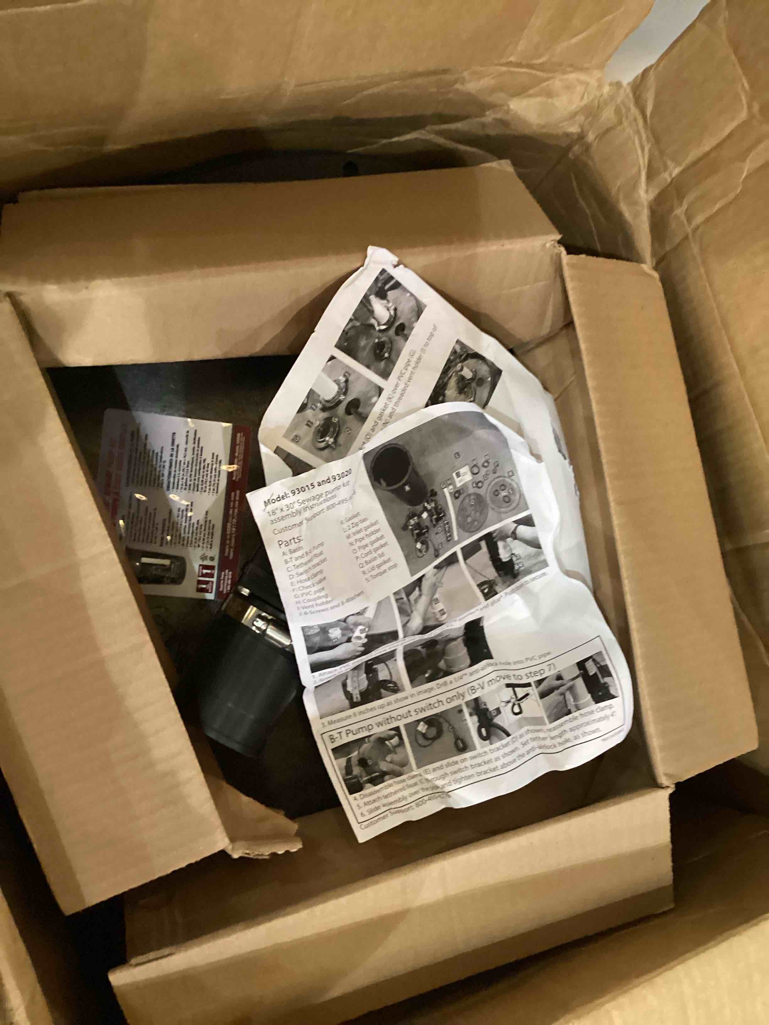 Condition photo showing As Is for Superior Pump 93020 1/2 HP 2" Cast Iron Sewage Pump System with Vertical Float Switch , Black