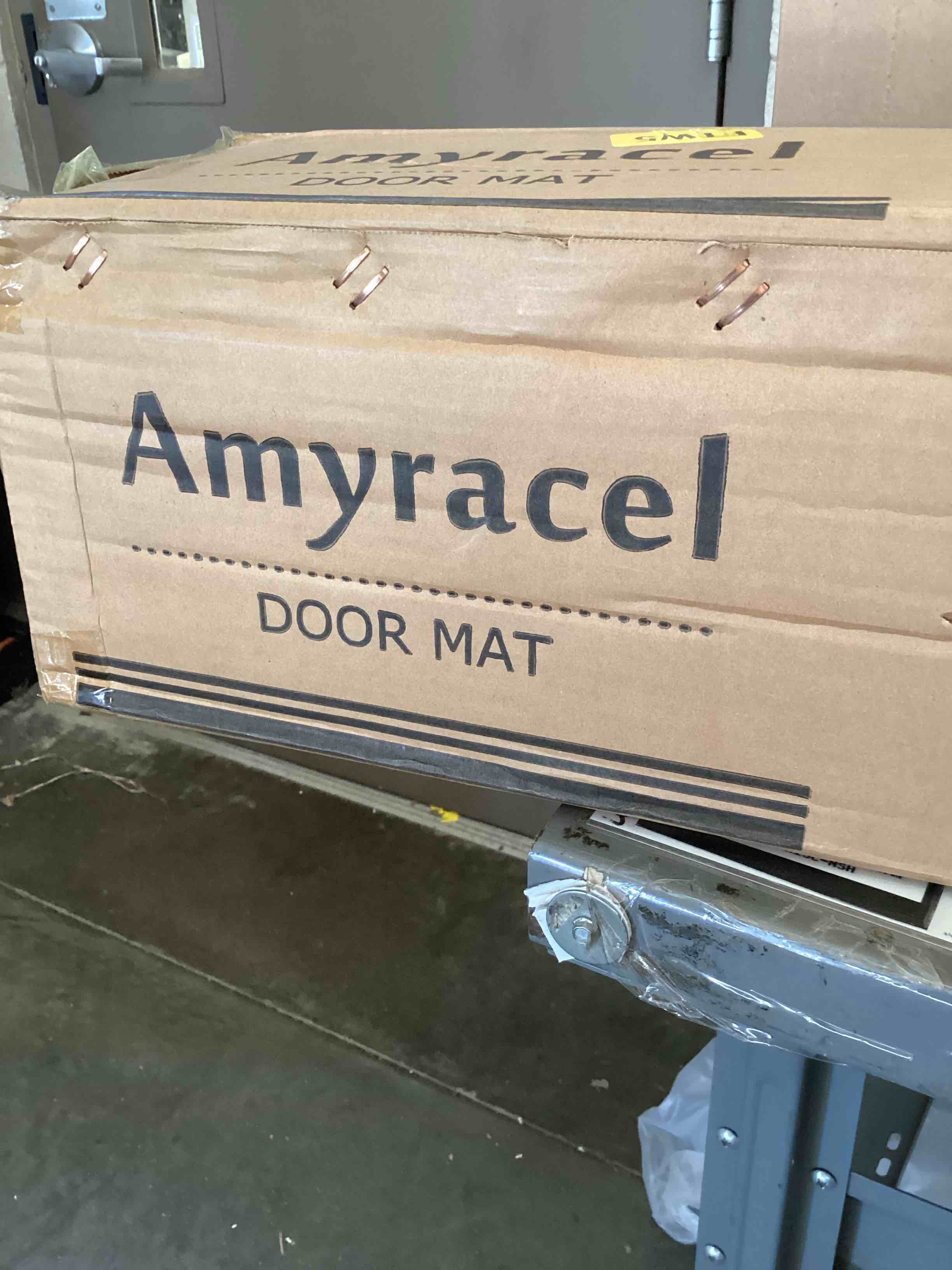 Condition photo showing As Is for Amyracel Front Door Mat Indoor Outdoor Entrance, 36" x 72" All-Season Waterproof Doormat for Enterway, Heavy Duty Commercial Floor Mat, Fade Resistant, Rubber Back, Low Profile, Easy Clean 36" x 72" Black Mesh