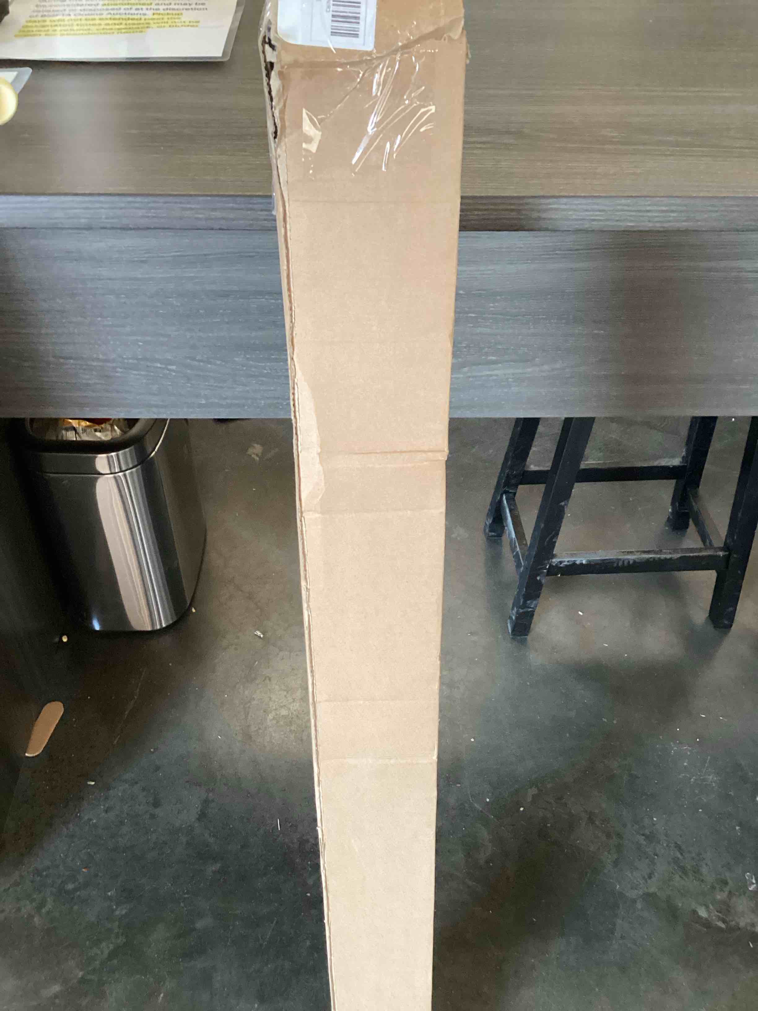 Condition photo showing As Is for joydeco no drill blackout shades, free-stop cordless roller shades, uv protection, thermal insulated blinds for indoor windows, easy install window blinds for home and office (grey, 46" w x 75" h) light grey 46"w x 75"h