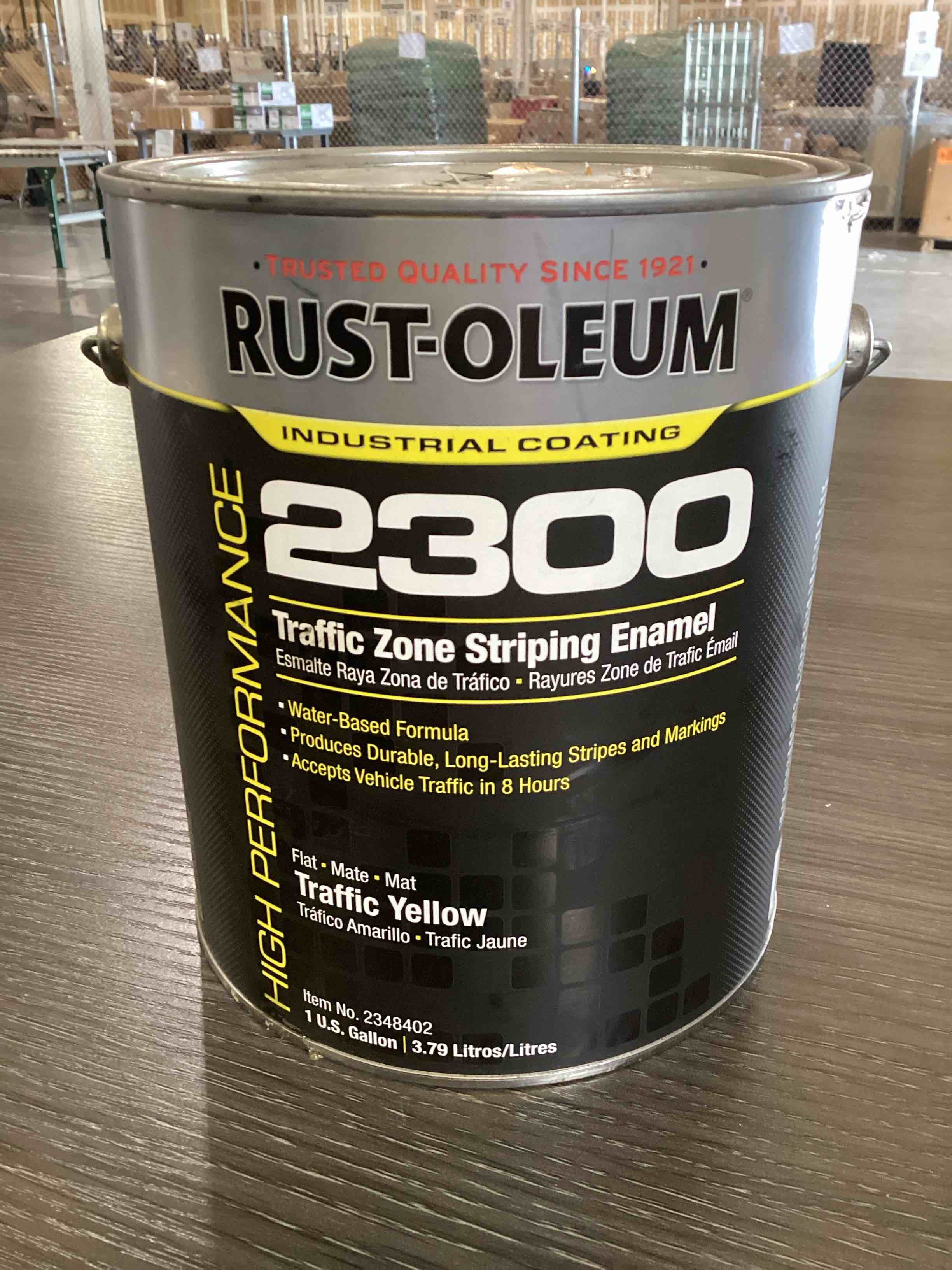 rust-oleum high-performance 2300 system inverted striping paint 1 gallon matte yellow