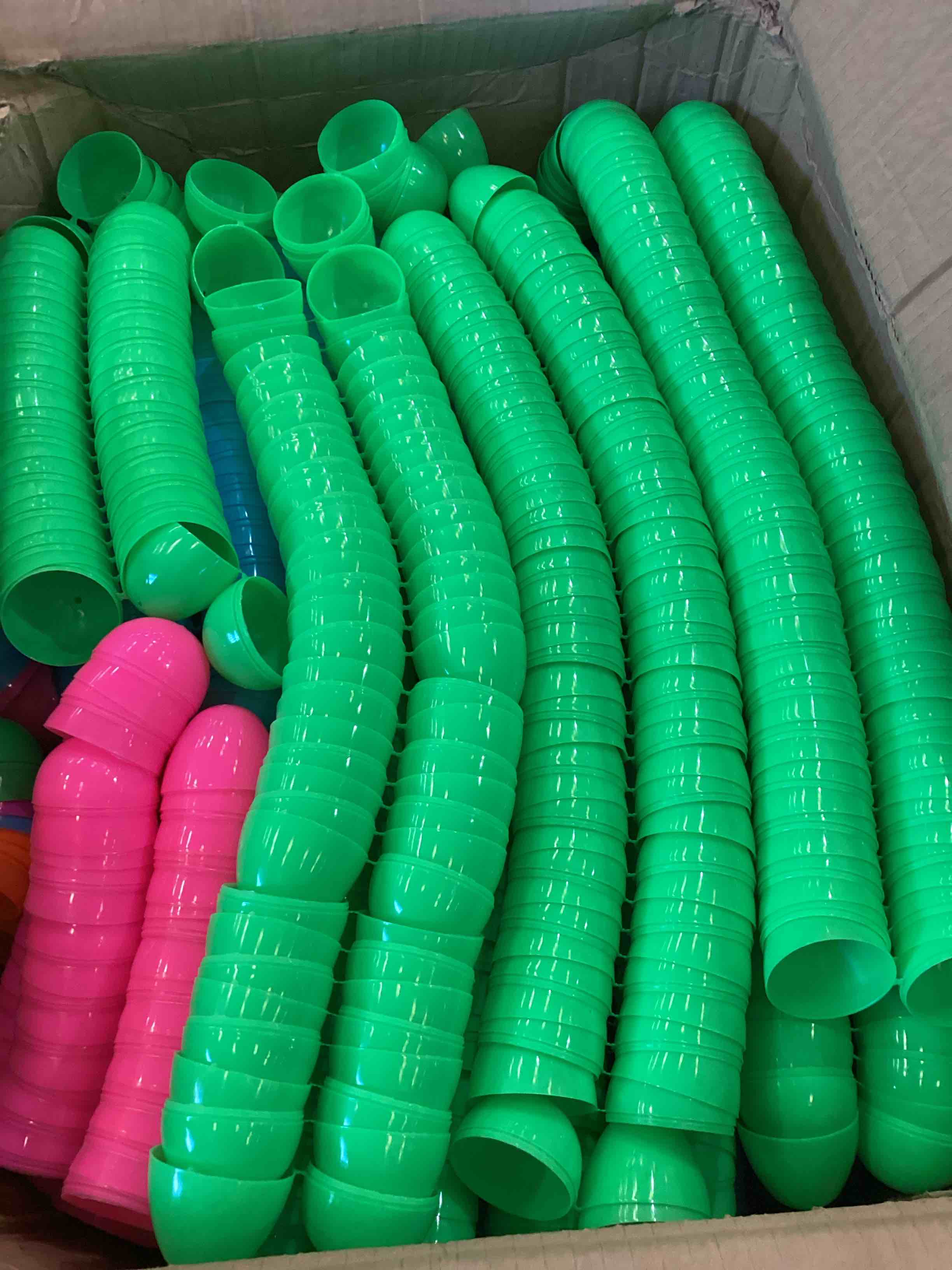 Condition photo showing As Is for abakuku 2000pcs easter eggs,2.35" assorted bright colors plastic easter eggs for easter hunt,easter themed,decorations,basket stuffers fillers