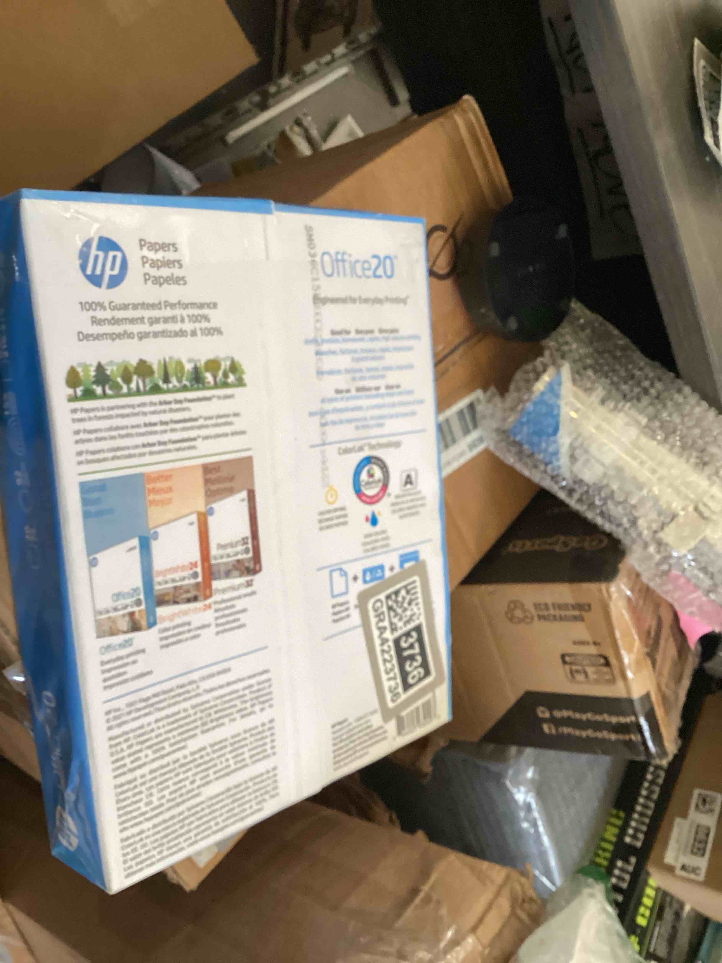 Condition photo showing As Is for hp printer paper | 8.5 x 11 paper | office 20 lb |10 ream - 5,000 sheets | 92 bright | made in usa - fsc certified | 112101c